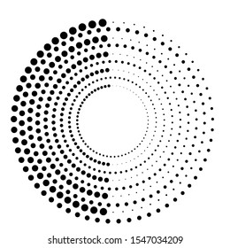 Halftone dots in circle form. round logo . vector dotted frame . design element