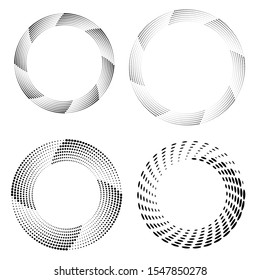 Halftone dots in circle form. round logo . vector dotted frame . design element