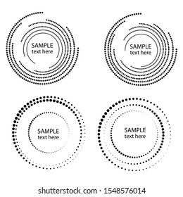 Halftone dots in circle form. round logo . vector dotted frame . design element
