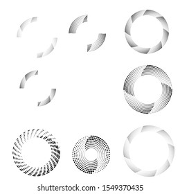 Halftone dots in circle form. round logo . vector dotted frame . design element