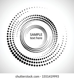 Halftone dots in circle form. round logo . vector dotted frame . design element