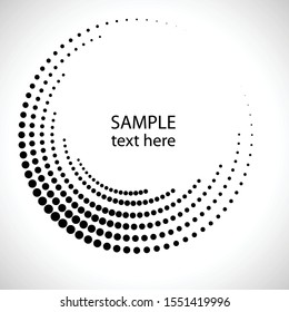 Halftone dots in circle form. round logo . vector dotted frame . design element