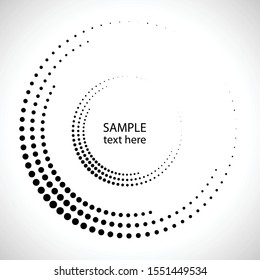 Halftone dots in circle form. round logo . vector dotted frame . design element
