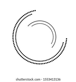Halftone dots in circle form. round logo . vector dotted frame . design element