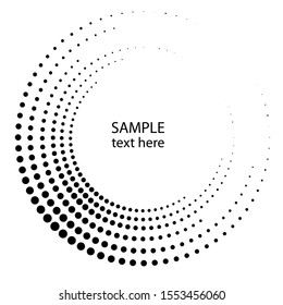 Halftone dots in circle form. round logo . vector dotted frame . design element