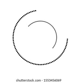 Halftone dots in circle form. round logo . vector dotted frame . design element