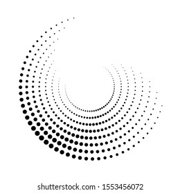 Halftone dots in circle form. round logo . vector dotted frame . design element