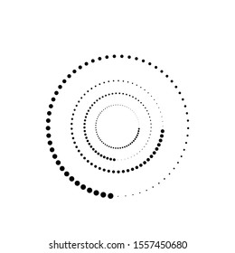 Halftone dots in circle form. round logo . vector dotted frame . design element