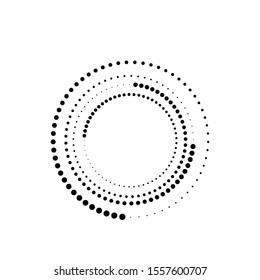 Halftone dots in circle form. round logo . vector dotted frame . design element