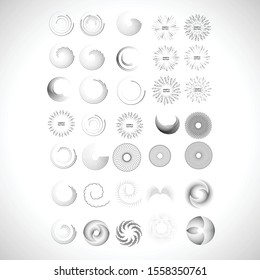 Halftone dots in circle form. round logo . vector dotted frame . design element
