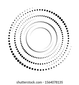 Halftone dots in circle form. round logo . vector dotted frame . design element