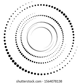 Halftone dots in circle form. round logo . vector dotted frame . design element