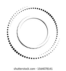 Halftone dots in circle form. round logo . vector dotted frame . design element