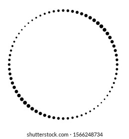 Halftone dots in circle form. round logo . vector dotted frame . design element