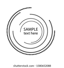 Halftone dots in circle form. round logo . vector dotted frame . design element