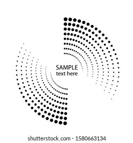 Halftone dots in circle form. round logo . vector dotted frame . design element