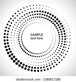 Halftone dots in circle form. round logo . vector dotted frame . design element