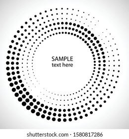 Halftone dots in circle form. round logo . vector dotted frame . design element