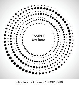 Halftone dots in circle form. round logo . vector dotted frame . design element