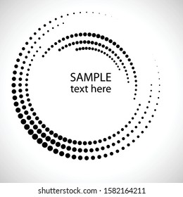 Halftone dots in circle form. round logo . vector dotted frame . design element