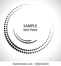 Halftone dots in circle form. round logo . vector dotted frame . design element