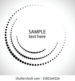 Halftone dots in circle form. round logo . vector dotted frame . design element