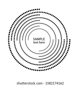Halftone dots in circle form. round logo . vector dotted frame . design element