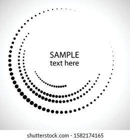 Halftone dots in circle form. round logo . vector dotted frame . design element