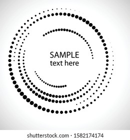 Halftone dots in circle form. round logo . vector dotted frame . design element