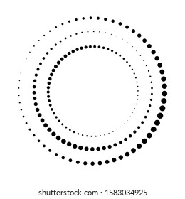 Halftone dots in circle form. round logo . vector dotted frame . design element