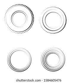 Halftone dots in circle form. round logo . vector dotted frame . design element