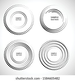 Halftone dots in circle form. round logo . vector dotted frame . design element