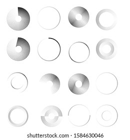 Halftone dots in circle form. round logo . vector dotted frame . design element. Big set.