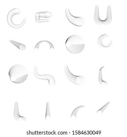 Halftone dots in circle form. round logo . vector dotted frame . design element. Big set.