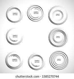 Halftone dots in circle form. round logo . vector dotted frame . design element. Big set.