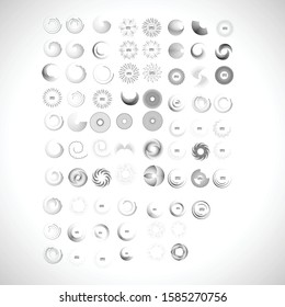 Los puntos de semitono en forma circular. logo circular . cuadro de puntos vectoriales .elemento de diseño. Gran juego.