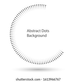 Halftone Dots In Circle Form. Round Logo Or Icon. Vector Dotted Frame As Design Element