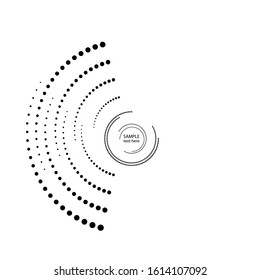 Halftone dots in circle form. round logo . vector dotted frame . design element