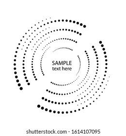 Halftone dots in circle form. round logo . vector dotted frame . design element