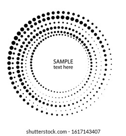Halftone dots in circle form. round logo . vector dotted frame . design element