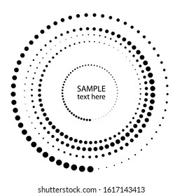 Halftone dots in circle form. round logo . vector dotted frame . design element