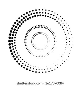 Halftone dots in circle form. round logo . vector dotted frame . design element