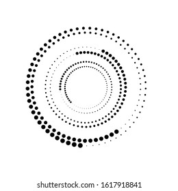 Halftone dots in circle form. round logo . vector dotted frame . design element