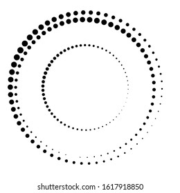Halftone dots in circle form. round logo . vector dotted frame . design element