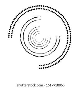 Halftone dots in circle form. round logo . vector dotted frame . design element