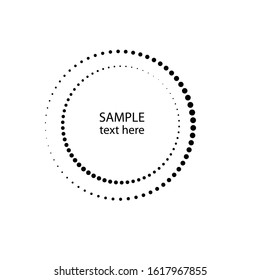 Halftone dots in circle form. round logo . vector dotted frame . design element