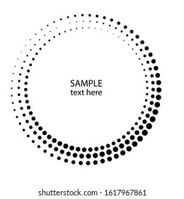 Halftone dots in circle form. round logo . vector dotted frame . design element