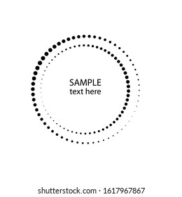 Halftone dots in circle form. round logo . vector dotted frame . design element