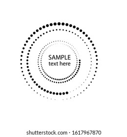 Halftone dots in circle form. round logo . vector dotted frame . design element