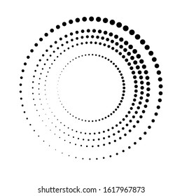 Halftone dots in circle form. round logo . vector dotted frame . design element